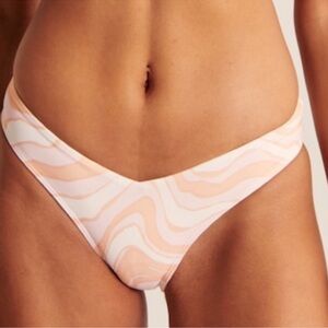 Abercrombie & Fitch Pink and White Bikini with Minimalist Design